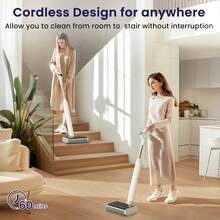 LEFANT LS100 无绳干湿两用真空拖把 二合一自清洁轻便型 2.6 公斤 60 分钟运行时间 适用于硬地板地毯宠物毛发 - 查看 9