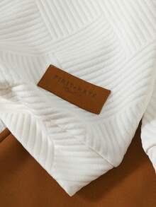 Set de 2 piezas de ropa casual cómoda para niños pequeños, suéter de punto texturizado y pantalones deportivos con cintura elástica, adecuado para uso diario, escuela, exterior, otoño/invierno - Albaricoque - Ver 4