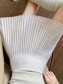 [Pleated Skirt | Spring] School-Style Wool Pleated Skirt, Uniform Skirt, Spring/Autumn Outfit, Women's Elegant High-Waisted Skirt, Sexy And Leg-Lengthening Mini Skirt, Autumn/Winter Casual Mini Skirt, Coordinates With Christmas/Winter Clothes, Heat-Generating Stockings, Perfect For Daily Work Or Dates - Apricot - View 5