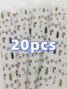 5/10/20/40pcs Christmas Lights Pattern Tissue Paper, Includes Christmas Tree, Candy, Star Patterns - 20 Inch X 14 Inch, Handmade Wrapping Paper, Easy To Protect Items, Suitable For Gift Box Filling, Party Decoration - Christmas Style Design, Durable Packaging, Holiday Packaging, Holiday Decoration - Multicolor - View 14