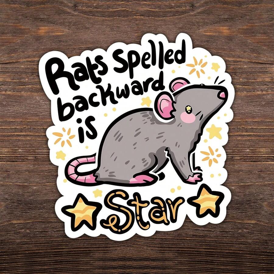 3Inch Rats Spelled Backward Is Star Sticker, Funny And Unexpected ...
