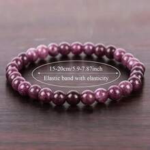1pc Garnet Bracelet 6mm Garnet January Birthstone For Women Men Fashion Jewelry Perfect Handmade Gift - Red - View 3
