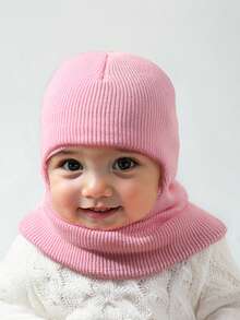 1pc Unisex Black Beanie Hat For Toddler, Double Pom-Pom Beanie Kids & Baby, Y2k Style, Newborn Knitted Hat For Outdoor, Warm Winter Cap Suitable For Daily Commute - Multicolor - View 3