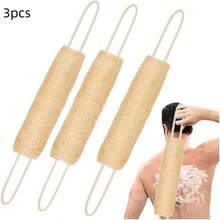 1pc Natural Exfoliating Loofah Sponge, Long Luffa Body Scrubber With Durable Rope Handle, Reusable Foaming Back Scrub Towel For Massage & Deep Clean, Exfoliating Body Scrubber, Ergonomic Design - Yellow - View 8
