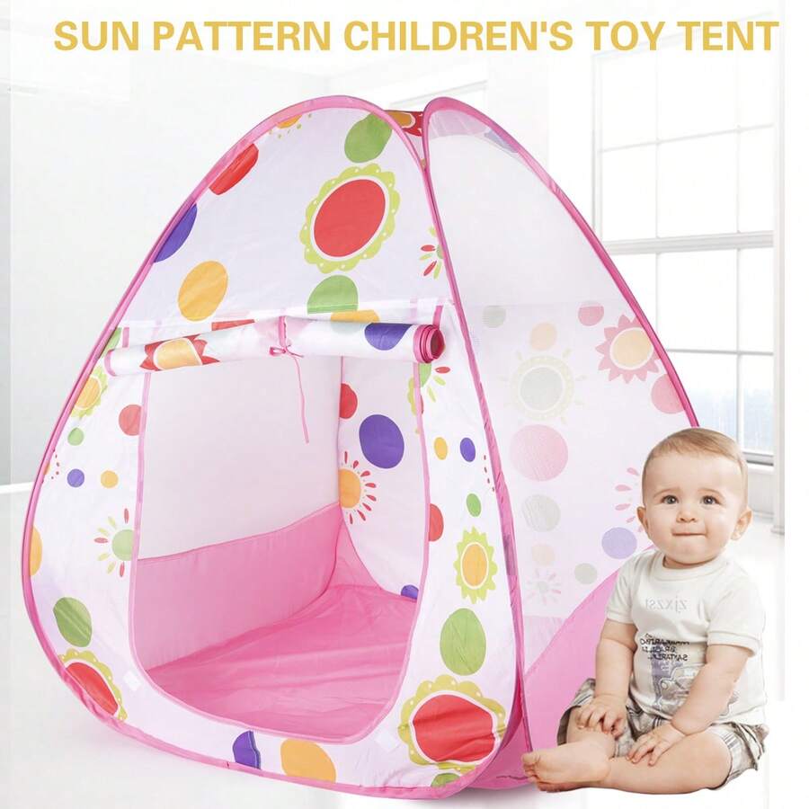 1pc Pink Foldable Children's Ball Pit Tent, Baby Playhouse With Ball Pool, Toddler Toy Tent, 3-12 Years Old