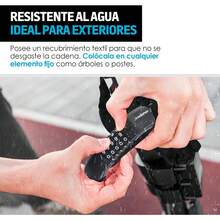 Candado de Combinación para Bicicleta Ultra Resistente con Recubrimiento de Tela, Resistente al Agua, Acero Reforzado, Cadena con Combinación de 5 Dígitos, Hasta 100 Kg de Fuerza, (99.5 cms) - 1 - Ver 2