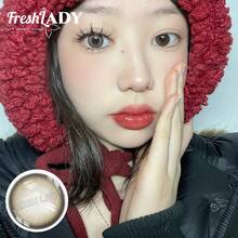 FRESH LADY 1 par Freshlady Fog Pearl Grey 14,0 mm färgade kontaktlinser, 1 år, engångsbruk - Grå - Visa 5