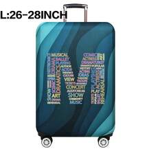 弹性行李箱套旅行箱套，带文字字母印花，适用于 18 至 32 英寸行李保护套，适用于户外旅行商务时尚图形图案，适用于男女旅行配件涤纶行李箱学生返校用品袋，适用于学校配件，行李保护器返校用品大学宿舍学生必备品，适用于男士女士假期旅行必备品户外包，适用于学校配件 - 藍色 - 查看 15