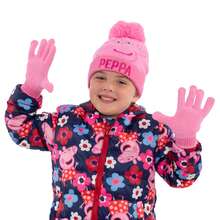 Peppa Pig Hat And Gloves Set, Girls Winter Set - Pink - View 4