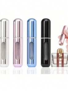4 pièces/3 pièces Flacons de parfum rechargeables de 5 ml, flacons vaporisateurs de parfum rechargeables, flacon vaporisateur de parfum de voyage, mini contenants liquides vides portables, essentiels de voyage, organisateurs de voyage pour la plage, retour à l'école, vacances, camping, parfum pour femmes