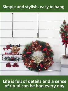 1/3 pezzi Ganci appendicorone extra large e spessi, rastrelliera vintage in ferro nero senza chiodi per decorazione porta, appendiabiti versatile adatto per decorazioni natalizie, autunnali, di Capodanno, decorazioni per la casa, decorazioni natalizie, decorazioni per la stanza, inverno