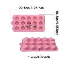 Khuôn silicon hình trụ hoa 15 ngăn đựng sô cô la, kẹo 3D, thạch, bánh quy, khay làm đá, dụng cụ trang trí bánh - Màu Hồng baby - Xem 3