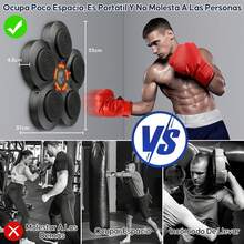 Máquina de Boxeo con Música Bluetooth Inteligente, Recargable de Equipo de Boxeo, Velocidad de Práctica Ajustable, Volumen Ajustable, Puede soportar 400 kg de Golpes, con 2 Pares de Guante - 1 - Ver 3