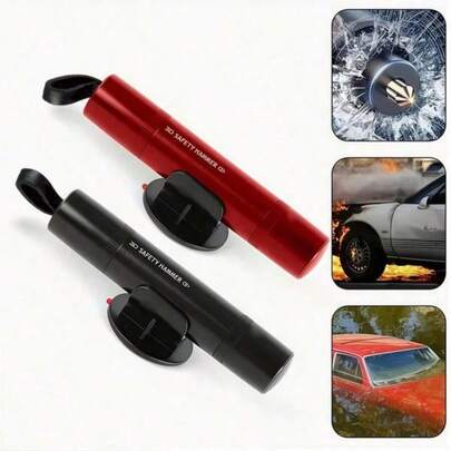 1 pieza Rompedor de ventana de coche portátil 2 en 1, una herramienta de escape compacta que también sirve como martillo de emergencia, brindando y tranquilidad adicionales para tus viajes