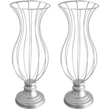 2 Vases With 45cm Frame And Jars For Luxury Decoration, Wedding Party - Silver - View 1