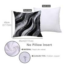 MEMNUN 1 件/2 件 90 克/平方米 17.7 * 17.7 英寸（45 * 45 厘米）/19.69 * 19.69 英寸（50 * 50 厘米）/15.75 * 15.75 英寸（40 * 40 厘米）特别设计的灰色和黑色条纹大理石图案枕套 [不含枕芯]，由涤纶面料制成，适合日常使用，家居装饰，客厅，卧室，沙发，艺术，设计，氛围 - 彩色 - 查看 10