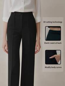 Women's High Waist Pleated Loose Fit Trousers, Suitable For Work And Casual Wear, Spring/Summer