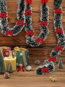 2 pièces/set Couronne de Noël avec lanterne et nœud - Couronne artificielle, utilisée pour la cheminée, l'escalier, la décoration intérieure/extérieure, sans électricité ni plumes, décoration de Noël, fournitures de fête de Noël, décoration de porte et de mur, activités extérieures, décoration de fenêtre de la maison