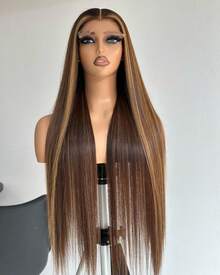 Honey Blonde Lace Front Wig Straight Human Hair 13x4 HD Transparent 4/27 Highlight Ombre Lace Front Wigs Human Hair Pre Plucked With Baby Hair 200% Density 5x5 Glueless Human Hair Wigs For Women - SP4/27 - 查看 3