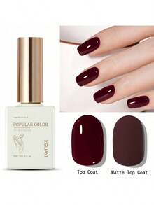1pc Deep Brown Gel Nail Polish 15ML Soak Off Glitter Gel Polish For All Seasons - Home Salon Nail Art DIY - 摩卡棕 - 查看 6