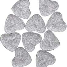 50 قطعة شموع على شكل قلب وشموع مزينة بمسحوق لامع، مناسبة للاحتفالات الرومانسية. مصنوعة من مادة البارافين. مناسبة للديكور في حفلات الزفاف وعيد الحب والكريسماس والعشاء العائلي. - متعدد الألوان - مشاهدة 3