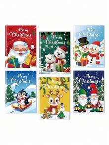 6本/套圣诞主题涂色书 - 卡通涂鸦绘画书合集，适合早期学习、认知发展和趣味涂色；生日/节日（尤其是圣诞节）的完美礼物，也适合办公室、学校和返校场合。 - 彩色 - 查看 6