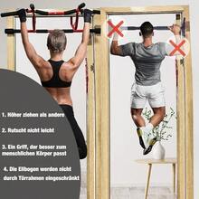 Moorstdel Klimmzugstange tür Türrahmen NoPunch Pull Up Bar mit mehreren Winkel Griff Unterstützung TürrahmenKeil zu verhindern dass Reckstange Indoor aus fallen Mehr für Home Fitness - NegroRojo - Ver 2