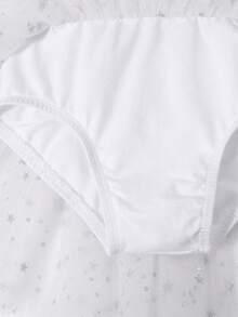 Bộ đồ liền thân múa ba lê cho bé gái có chân váy tutu lưới, váy liền thân múa ba lê thể dục dụng cụ tay ngắn cho trẻ em - trắng - Xem 7