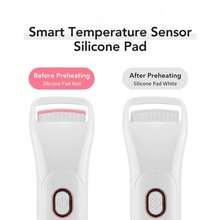 Arricciaciglia elettrico riscaldato a 3 livelli di temperatura, display digitale, arricciaciglia elettrico ricaricabile USB, durevole, strumento per il trucco da 200mAh