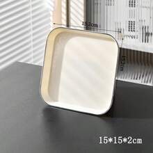 1 Teebrett, rechteckig aus ABS Material, zum Abstellen von Teetassen, Wassergläsern, Tellern, Dim Sum Aufbewahrungsplatten, Serviertabletts, Kaffee- und Brotplatten, Obstmahlzeiten-Tabletts, geeignet für Familien-Restaurants, Schul-Cafés, Bäckereien, Teller