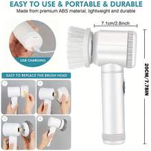 IAGREEA 5-In-1 Rechargeable Electric Cleaning Brush Set With USB Charging, Medium Hardness, Multi-Purpose Handheld Brush Tool Kit For Bathroom, Kitchen, Bedroom, Living Room, Toilet - Includes 5 Brush Heads,500 Mah