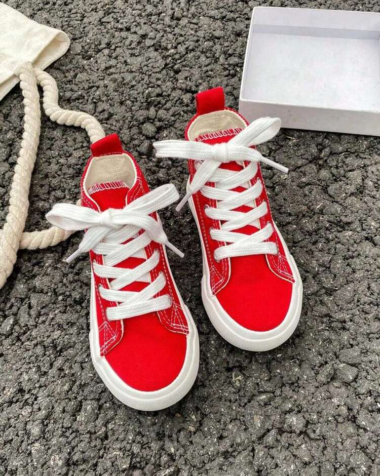 apatillas Deportivas Unisex Clásicas Antideslizantes en y Blanco para Todas las Estaciones, Fáciles de Limpiar con Cierre, Ligeras y Cómodas en Tallas Grandes - Rojo - Añade 1