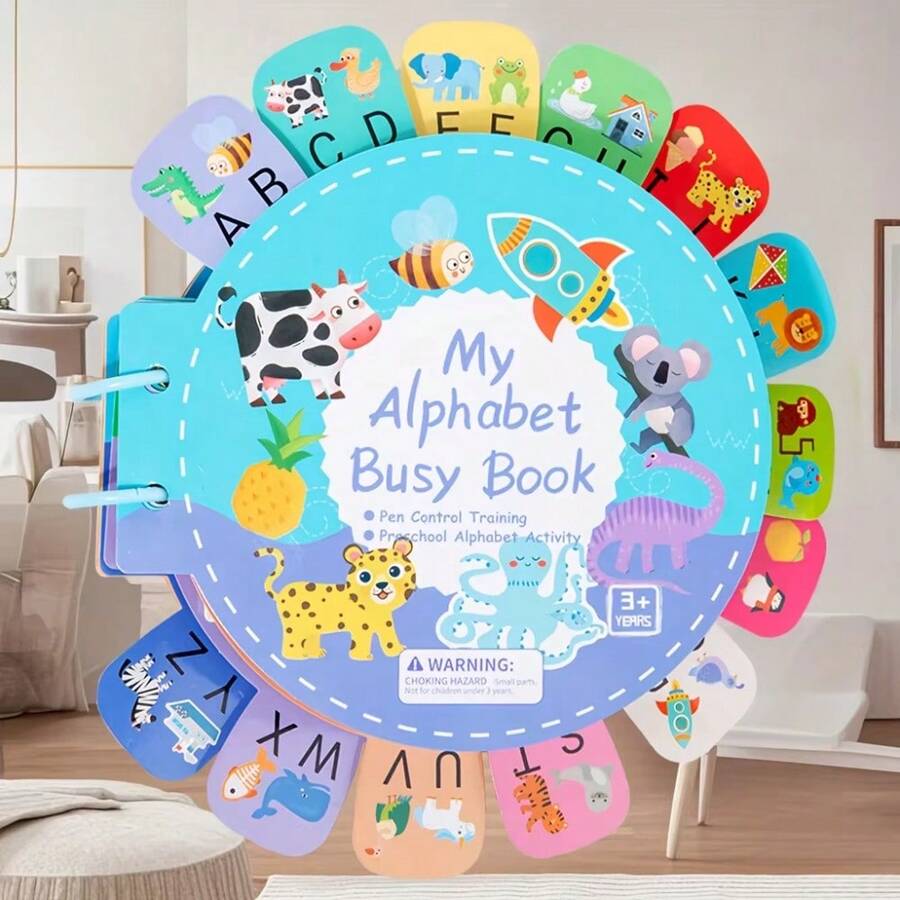 Cuốn sách cầm tay đa năng "Yên tĩnh và Bận rộn" này là một món đồ chơi giáo dục có chức năng huấn luyện kiểm soát bút. Nó có 26 chữ U.