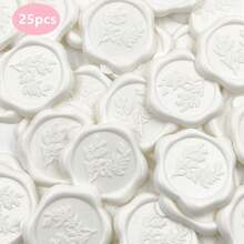 25/50/100Pcs White Eucalyptus/Heart Wax Seal Stickers, Handmade Envelope Seals Self Adhesive Wax Stickers, Eucalyptus Wedding Invitation Envelope Seal Stickers, Perfect For Invitation, Christmas, Gift Wrapping, Party, Wedding Party, Envelope - White - View 16