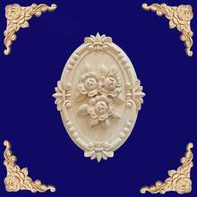 5 pezzi Decorazioni in legno intagliate a forma di rosa non dipinte, 21 x 15 cm, adatte per armadi, porte, mobili, pareti, ingressi, uffici, vacanze, decorazione fai-da-te