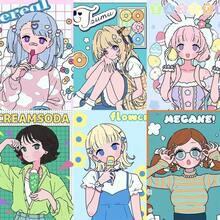 63pcs Anime Cartoon Girl Stickers, Paper Self-Adhesive Decals For Luggage, Phone Cases, Laptops, Helmets, Skateboards, Waterproof DIY Decorative Stickers With Glossy Finish, Asymmetrical Shapes For Plastic Surfaces - Single Use