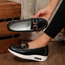 Womens Shoes Lightweight Flats Non Slip Dressy Occasions Walking Driving Flexible Comfort - 黑色 - 查看 5