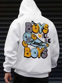 Áo nỉ chui đầu in họa tiết dành cho bé trai tuổi teen, giữ ấm tốt, thích hợp cho mùa thu/đông - Áo nỉ vui nhộn và đầy màu sắc khơi gợi trí tưởng tượng. - trắng - Xem 9