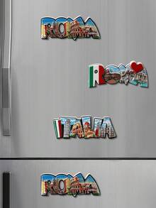 1pc Creative Home Decor Magnet, Vintage Style Magnetic Sticker Decoration - Multicolor - View 7