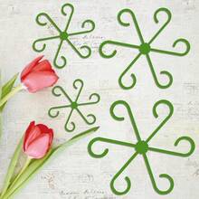 4PCS Turtle-Backed Bamboo Holder, Supporting Anti-Lodging Spring Feather Bracket Branches, Closing Flower Pot Frame Gardening Flowers Arum Green Plants