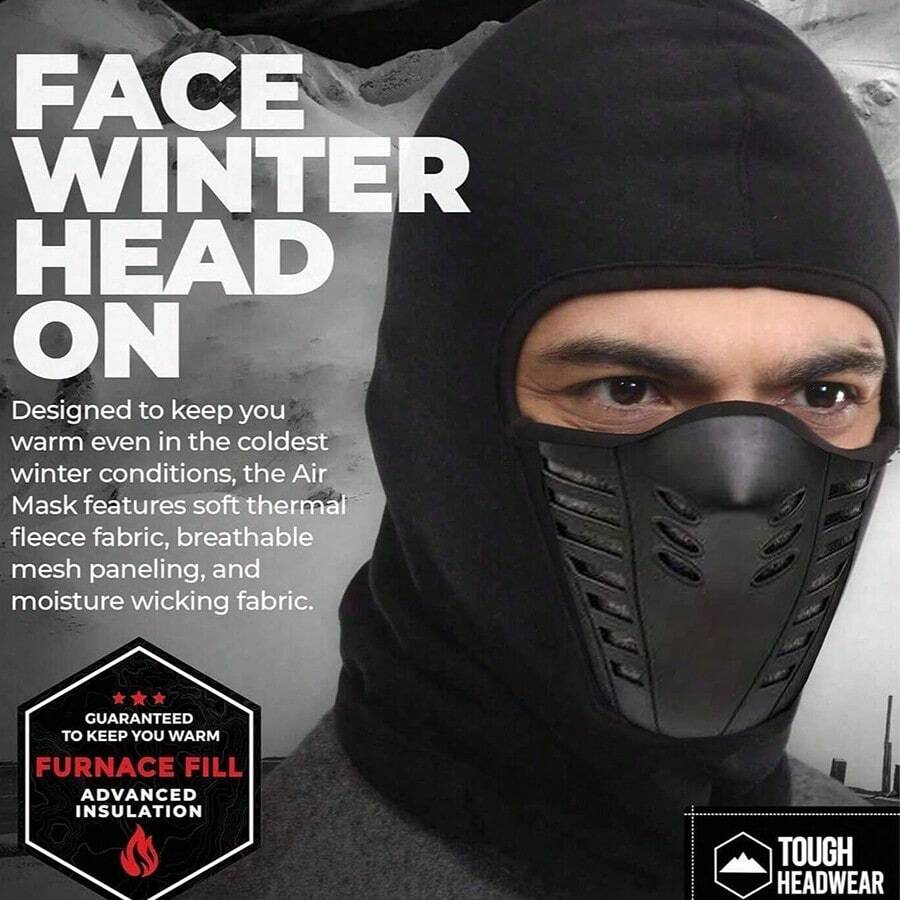 قناع تزلج - قناع وجه دافئ - تجهيزات دراجة نارية قابلة للتنفس للطقس البارد - قناع وجه شتوي قطعة واحدة