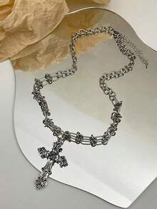 1PC Gothic Pendants Necklace For Men Couple Kpop Punk Chain Necklaces Long Korean Fashion Y2K Jewelry On The Neck Gift - 吊墜項鍊 - 查看 2