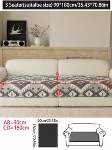 1pc Thick Plush Sofa Cushion Cover, Modern Simple Non-Slip Sofa Seat Pad, Dust-Proof And Washable Sofa Slipcover, Soft And Fade-Resistant, Pet-Friendly, Suitable For Bedroom, Office, Living Room, L-Shaped Sofa And 1/2/3/4-Seat Sofa, Light Gray