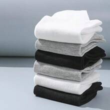 5 Pairs Of Black, White, And Gray Short Socks Suitable For All Seasons,For Both Men And Women, Suitable For Daily Casual Wear - trắng - Xem 9