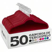MAGMALIFE 50 Ganchos para Ropa de Terciopelo, Gancho Plateado Giratorio de 360 Grados, Adecuado para Todo Tipo de Ropa, Antideslizante (Gris) - Burdeos - Ver 13