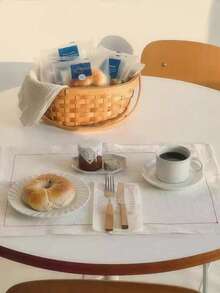 1 pieza/6 piezas Manteles individuales blancos minimalistas franceses, Paños de cocina nórdicos vintage, Esterillas de fondo para fotografía de alimentos