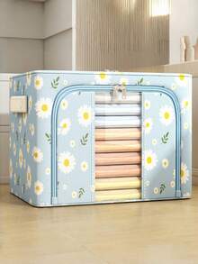 1 PIEZA Caja de almacenamiento plegable con diseño de margarita - Colección Navidad Organizador de gran capacidad para ropa, edredones y juguetes | Caja de almacenamiento de tela plegable adecuada para la organización del hogar/dormitorio en invierno, regalo de Navidad ideal y esencial para el abastecimiento de fin de año - Multicolor - Ver 12