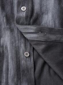 Camicia a maniche lunghe con costine alla moda da uomo, giacca casual sofisticata per primavera e autunno