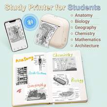 1pc Student Learning Portable Mini Pocket Printer, Home Small Photo Label Printer, Wireless High-Definition Printing, Clear Content, Compact And Convenient, Instant Capture, Search And Print, Record Wonderful Life Anytime, Perfect Gift For Friends On Birthday, Christmas, New Year - Multicolor - View 7