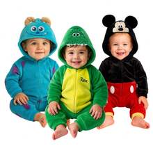 Disney Pack 3 Mameluco con gorro bordado sin pie Sulley, Rex, Mickey Mouse - Multicolor - Ver 1